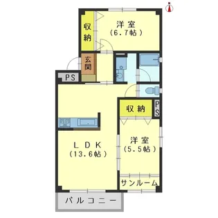 さくらハイツ1号棟【3階】の間取り