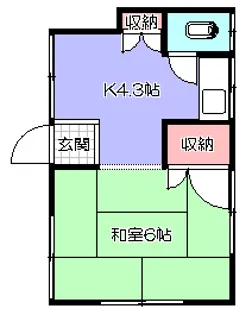 竹内荘【1階】の間取り