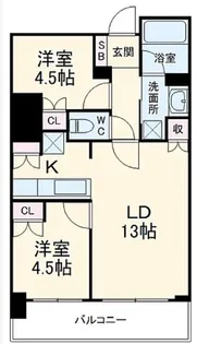 ドゥーエ大宮【13階】の間取り
