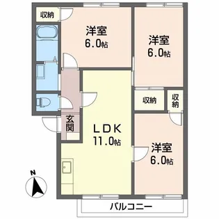 フレグランス小坂 B棟【2階】の間取り