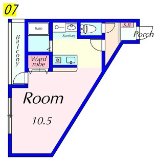 フェイム瀬田(1K)【2階】の間取り