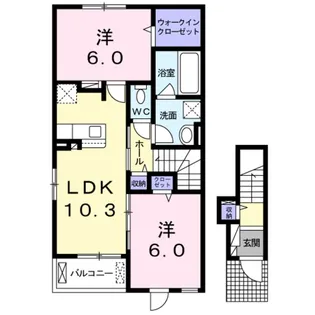 ポンテ アルト 深井 ウノ【2階】の間取り
