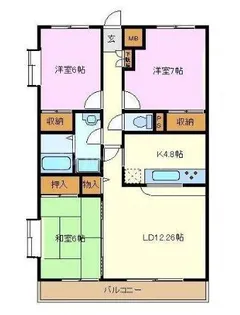 ロイヤルサンコート【2階】の間取り
