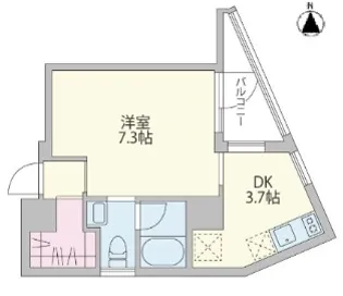 クーカイ・テラス恵比寿【1階】の間取り