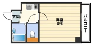 ピュアコート天神橋【6階】の間取り