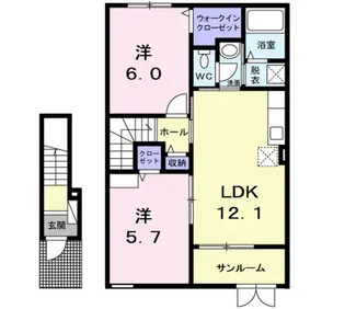 スペーシア【2階】の間取り