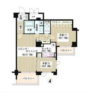 アゼリアテラス新宿【6階】の間取り