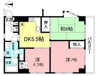 冨洋星が丘マンション【4階】の間取り
