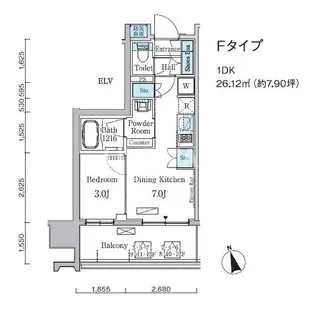 プライマル中央MINATO【4階】の間取り