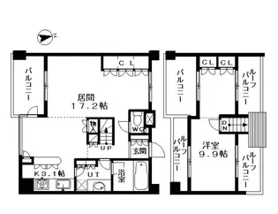イクシア中野弥生町【3階】の間取り