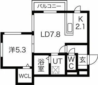 TRIBE NAKANOSHIMA Sta.【4階】の間取り
