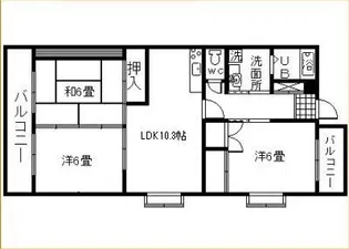 中央ハイツ【4階】の間取り