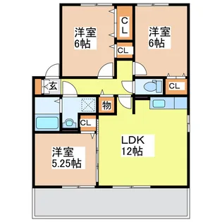 フルール・ド・スリジェ【1階】の間取り
