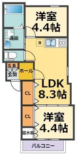 パルティール武庫川【3階】の間取り