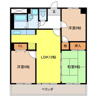 岐阜県岐阜市如月町5【マンション】の間取り