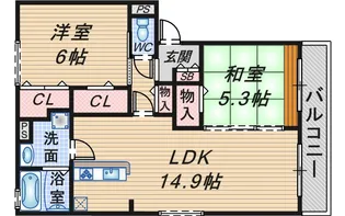 シャンテ春日【1階】の間取り
