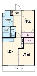 ヴィラリバーサイド【1階】の間取り