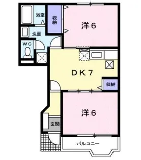 ドミール北小路 DEUX【1階】の間取り