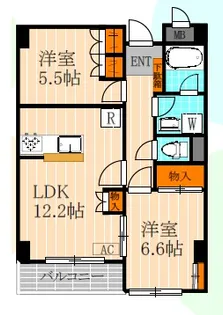 ベルコート船橋【2階】の間取り