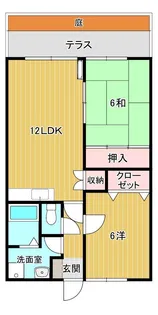 ジュネス西原台【1階】の間取り