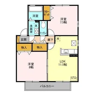 ロイヤルクレール B【1階】の間取り