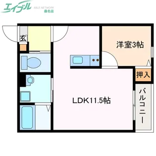 LECOCON桑名V【2階】の間取り