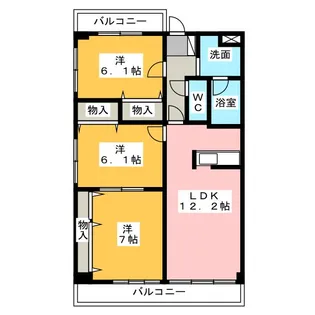 ヴィラ・ヴェール【6階】の間取り