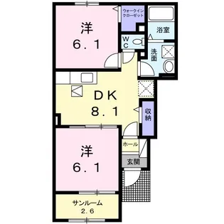 ヴィラ宮の前【1階】の間取り