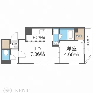 1LDKの間取り画像