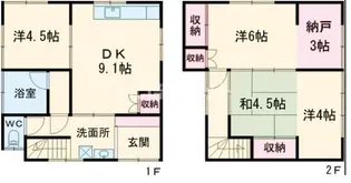 東京都福生市南田園3【一戸建】の間取り