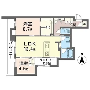 シュプロス元住吉【2階】の間取り