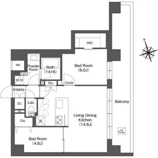 ルーウェ東大泉【6階】の間取り