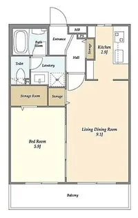 東京都文京区小日向2【マンション】の間取り