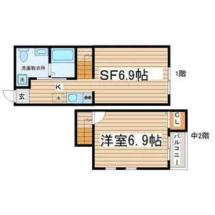 Gran de 愛宕橋【1階】の間取り