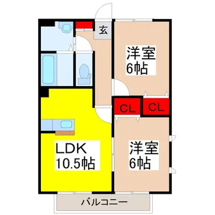 ソ・レーユB【2階】の間取り