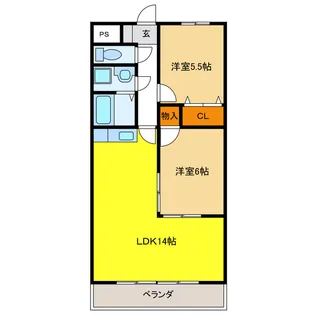 岐阜県岐阜市城東通3【マンション】の間取り