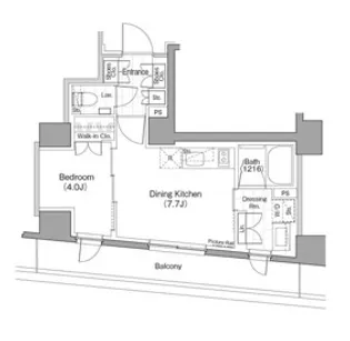 ザ・パークハビオ新宿【4階】の間取り