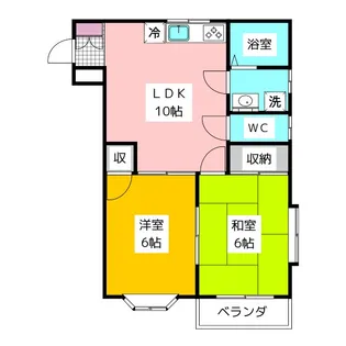 クレセント・ドヌールA・B・C・D・E・F・G【2階】の間取り