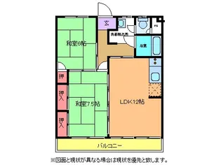 2LDKの間取り画像