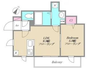 ルポルトボヌール【1階】の間取り