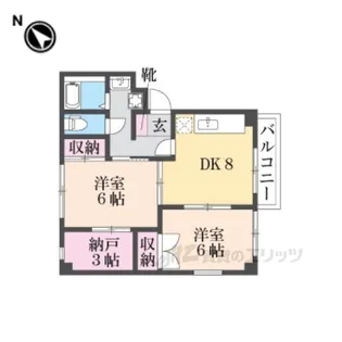 ハイライフ東生駒【1階】の間取り