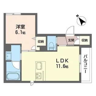 メゾン渡田新町【1階】の間取り
