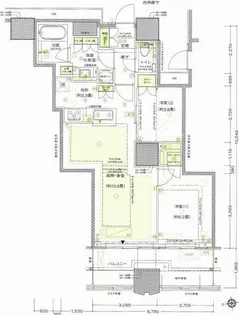 富久クロスコンフォートタワー【37階】の間取り