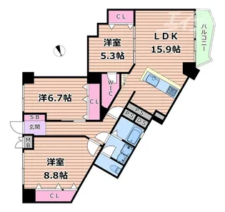 メゾン豊中刀根山【3階】の間取り