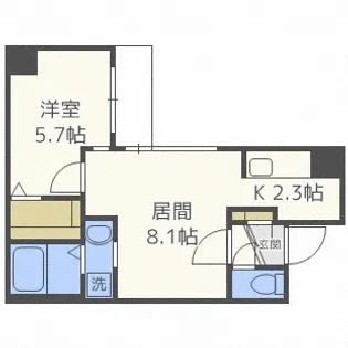 シティレジデンス桑園【2階】の間取り