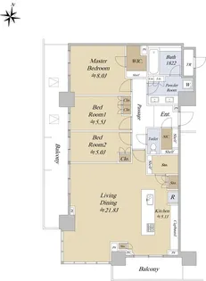 パークタワー西新宿【38階】の間取り