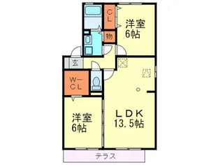 パルトネールII A棟【1階】の間取り