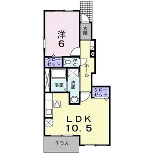 フローレンス御幸D【1階】の間取り
