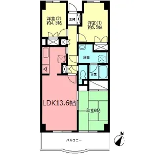 ロゼール壱番館【6階】の間取り