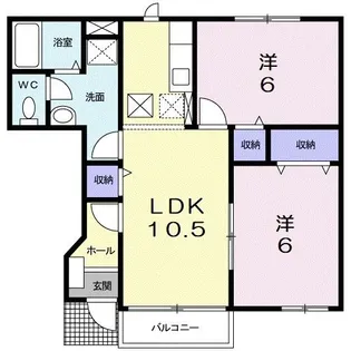 サニーヴィラ弐番館A【1階】の間取り